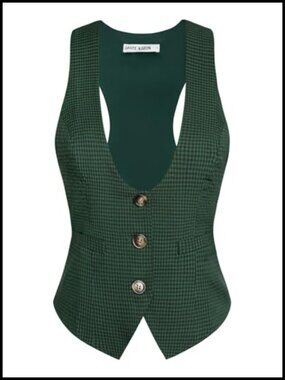 Women's Waistcoat Vest Sleeveless Button Dressy Casual Office Work Blazer